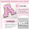 Picture of Small Initial Patch Makeup Bag Personalized Gifts Make Up Bag,White Cute PU Leather Glitter Letter Cosmetic Bag with Zipper,Trendy Portable Travel Toiletry Pouch,Preppy Stuff for Teen Girls Women H