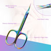 Picture of CGBE Cuticle Scissors Extra Fine Curved Blade, Super Slim Manicure Scissors for Cuticles Professional Small Scissors with Precise Pointed Tip Grooming Blades, Eyebrow, Eyelash, and Dry Skin - Colorful