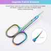 Picture of CGBE Cuticle Scissors Extra Fine Curved Blade, Super Slim Manicure Scissors for Cuticles Professional Small Scissors with Precise Pointed Tip Grooming Blades, Eyebrow, Eyelash, and Dry Skin - Colorful