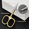 Picture of CGBE Cuticle Scissors Extra Fine Curved Blade, Super Slim Manicure Scissors for Cuticles Professional Small Scissors with Precise Pointed Tip Grooming Blades, Eyebrow, Eyelash, and Dry Skin - Gold