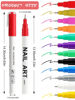 Picture of 12 Color 3D Nail Art Pens Set, Kalolary Nail Polish Pens Nail Point Graffiti Dotting Pen Drawing Painting Liner Brush for DIY Nail Art Beauty Adorn Manicure Tools（G)