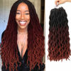 Picture of Eliza Wavy Gypsy Locs Ombre Crochet Hair 18" 8Packs/Lot Goddess Locs 100% Kanekalon Fiber Faux Locs African Roots Dreadlocs Synthetic Braiding Hair Extensions for Black Women(18",OM3T530350)