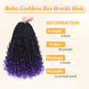Picture of Yewell 9 Packs Goddess Box Braids Crochet Hair Boho Crochet Box Braids With Curly Ends Crochet Hair For Black Women, 10 Inch Pre Looped Bohemian Crochet Box Braids Hair (10Inch 9 Packs,Tpurple)