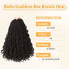 Picture of Yewell 9 Packs Goddess Box Braids Crochet Hair Boho Crochet Box Braids With Curly Ends Crochet Hair For Black Women,12 Inch Pre Looped Bohemian Crochet Box Braids Hair (12Inch 9Packs,4)
