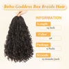 Picture of Yewell 14 Inch Goddess Box Braids Crochet Hair Curly Ends 9 Packs Pre Looped Boho Crochet Box Braids Bohemian Box Braid Crochet Hair For Black Women (14Inch 9Packs,4)