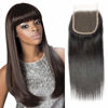 Picture of Selina Lace Closure Hd Lace Closure 4x4 Closure Brazilian Straight Lace Closure Lace Closure Human Hair Lace Closure Free Part Natural Hair Color Black(16inch Straight, Free Part)
