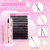 Picture of FADLASH DIY Lash Extension Kit Individual Lashes Cluster D Curl Eyelash Extension Kit D Curl Lash Clusters Lash Applicator Tool for Self Application at Home(KIT 100D-D-12-18mm)