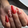 Picture of Almond Valentine’s Day Press on Nails Red Small Heart Fake Nails, LPOODDNU Red Hearts Glue on Nails Medium Valentine’s Day Artificial Nails Cute Heart Stick on Nails for Women Manicure DIY, 24Pcs