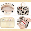 Picture of Makeup Bag for Women Girls Cute Corduroy Travel Cosmetic Tote Large Make Up Organizer Toiletry Bags Zipper Pouch Purse