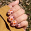 Picture of Fall Press on Nails Short Fake Nails with Maple Leaf Designs Thanksgiving Nails Press ons Matte Glue on Nails Square Acrylic Nails Artificial Stick on Nails for Women 24Pcs