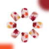 Picture of Fall Press on Nails Short Fake Nails with Maple Leaf Designs Thanksgiving Nails Press ons Matte Glue on Nails Square Acrylic Nails Artificial Stick on Nails for Women 24Pcs