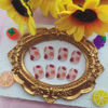 Picture of Fall Press on Nails Short Fake Nails with Maple Leaf Designs Thanksgiving Nails Press ons Matte Glue on Nails Square Acrylic Nails Artificial Stick on Nails for Women 24Pcs
