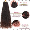 Picture of Beverlee 18 Inch 8 Packs Boho Box Braids Goddess Box Braids Crochet Hair Bohemian Hippie Braids Braiding Hair Box Braids with Curly Ends Messy Pre-looped Synthetic Crochet Hair for Women T30#