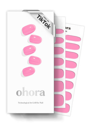 Picture of ohora Semi Cured Gel Nail Strips (N Tint High-Teen) - Pink, Works with Any UV/LED Nail Lamps, Salon-Quality, Easy to Apply & Remove - Valentine's Day Gel Nail Wraps, Stickers, Romantic Gift Ideas