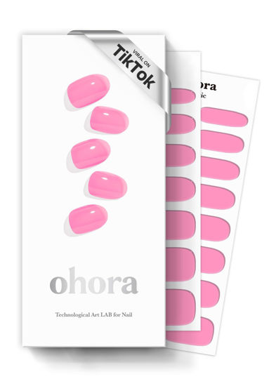 Picture of ohora Semi Cured Gel Nail Strips (N Tint High-Teen) - Pink, Works with Any UV/LED Nail Lamps, Salon-Quality, Easy to Apply & Remove - Valentine's Day Gel Nail Wraps, Stickers, Romantic Gift Ideas