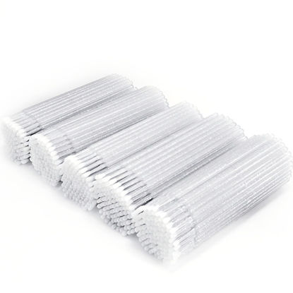Picture of ZYIGYI 500 Pcs Disposable Micro Applicator Brush for Eyelash Extension, Microswabs Lips Mascara Wands White