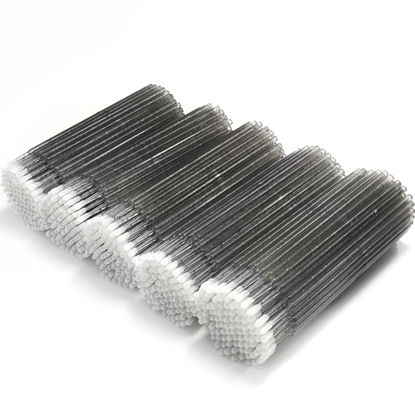 Picture of ZYIGYI 500 Pcs Disposable Micro Applicator Brush for Eyelash Extension, Microswabs Lips Mascara Wands Black