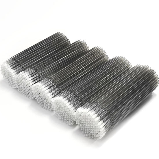 Picture of ZYIGYI 500 Pcs Disposable Micro Applicator Brush for Eyelash Extension, Microswabs Lips Mascara Wands Black