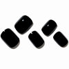 Picture of GLAMERMAID Press on Nails Extra Short Squoval, Valentine's Day Pure Black Gel Glue on Nails, 24Pcs Glossy Round Reusable UV Finish Fake Nails Acrylic False Nails Manicure Kits for Women