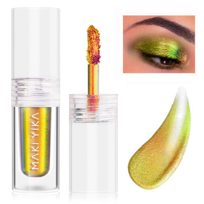 Picture of MAKI YIKA Liquid Eyeshadow Chameleon Metallic Eyeshadow Color Shifting Highly Pigmented Long Lasting With No Creasing Multichrome Eye Topper Glitters (#4 Sunrise)