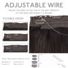Picture of WENNALIFE Wire Hair Extensions (Increase 50% Lifespan) Real Human Hair 22 inch 120g Natural Black Remy Hair Extensions Invisible Transparent Wire Fish Line Hair Extensions Real Hair Extensions
