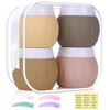 Picture of Travel Containers for Toiletries, GLAMFIELDS TSA Approved 1.7oz 50ml Travel Size Silicone Cream Jars BPA Free, Leak-proof Travel Essentials with Lid for Cosmetic Face Hand Body Cream Apricot (4 Pack)