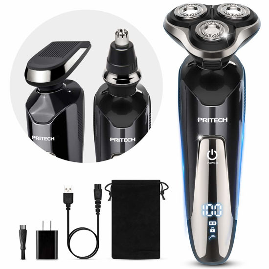 Picture of Electric Razor for Men - Rechargeable Electric Shaver for Men, Waterproof Wet Dry Cordless Razor with Nose Hair Trimmer and Sideburns Trimmer