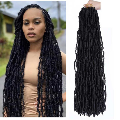 Picture of 30 Inch Soft Locs Crochet Hair 6 Packs Faux Locs Crochet Hair for Black Women for Butterfly Locs Hair (30 Inch (Pack of 6), 2#)