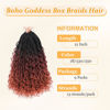 Picture of Yewell 9 Packs Goddess Box Braids Crochet Hair Boho Crochet Box Braids With Curly Ends Crochet Hair For Black Women, 12 Inch Pre Looped Bohemian Crochet Box Braids Hair (12Inch 9 Packs,1B/530/350)