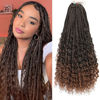 Picture of Yewell 9 Packs Goddess Box Braids Crochet Hair Boho Crochet Box Braids With Curly Ends Crochet Hair For Black Women, 24 Inch Pre Looped Bohemian Crochet Box Braids Hair (24Inch 9 Packs,T30#)