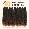 Picture of Yewell 9 Packs Goddess Box Braids Crochet Hair Boho Crochet Box Braids With Curly Ends Crochet Hair For Black Women, 24 Inch Pre Looped Bohemian Crochet Box Braids Hair (24Inch 9 Packs,T30#)