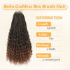 Picture of Yewell 9 Packs Goddess Box Braids Crochet Hair Boho Crochet Box Braids With Curly Ends Crochet Hair For Black Women, 24 Inch Pre Looped Bohemian Crochet Box Braids Hair (24Inch 9 Packs,T30#)
