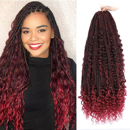 Picture of Yewell Goddess Box Braids Crochet Hair 24 Inch Boho Crochet Box Braids, 9 Packs Boho Box Braids Crochet Hair For Black Women Pre Looped Box Braids Crochet Hair (24Inch 9 Packs,TBUG)
