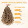 Picture of Yewell Goddess Box Braids Crochet Hair 12 Inch Boho Crochet Box Braids With Curly Ends, 9 Packs Bohomian Box Braids Crochet Hair For Black Women Pre Looped Box Braids Crochet Hair (12Inch 9 Packs,27#)