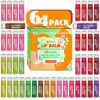 Picture of 64 Pack Natural Lip Balm Bulk with Vitamin E and Coconut Oil Valentine's Day best choice - Moisturizing, Soothing, and Repairing Dry and Chapped Lips Valentine's Gift - 16 Flavors - Non-GMO