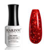 Picture of RARJSM Gel Nail Polish Sparkly Red Chunky Shimmer Iridescent Glitter Gel Polish 15ml Holographic Rainbow Effect Led UV Curing Required Soak off High Pigments Gel for Nail Art Christmas Manicure