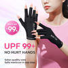 Picture of modelones UV Gloves for Gel Manicures, Professional UPF99+ UV Protection Gloves for Nails, Fingerless UV Light Gloves for Women, Anti UV Gloves for Gel Nail Lamp, Protect Your Skin from UV Harm