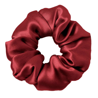 Picture of LILYSILK Silk Hair Scrunchies/Ties for Frizz & Breakage Prevention, 100% Mulberry, No Damage, Elastic ponytail Holders, 1Pc, Claret