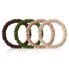 Picture of 4Pcs 100% Mulberry Silk Scrunchies Hair Care, Mulberry Silk Skinny Hair Ties Elastic, 22 Momme Mulberry Silk Hair Ties Scrunchies Set Women Curly Thin Hair (Blonde,Camel,Green,Dark Brown)