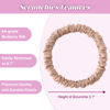 Picture of 4Pcs 100% Mulberry Silk Scrunchies Hair Care, Mulberry Silk Skinny Hair Ties Elastic, 22 Momme Mulberry Silk Hair Ties Scrunchies Set Women Curly Thin Hair (Blonde,Camel,Green,Dark Brown)