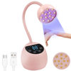 Picture of PHAIN U V LED Nail Lamp, 36W Mini Cordless Gel x Nail Lamp Flash Cure, Auto Sensor Gooseneck Portable USB Gel Nail Dryer U V Light with 3 Timers and LCD Display for Home DIY