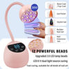 Picture of PHAIN U V LED Nail Lamp, 36W Mini Cordless Gel x Nail Lamp Flash Cure, Auto Sensor Gooseneck Portable USB Gel Nail Dryer U V Light with 3 Timers and LCD Display for Home DIY