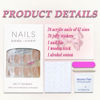 Picture of French Tip Press on Nails Glitter Petite Short Square Fake Nails Pink Nude Glossy Design Sparkly False Nails Glue on Nails with Full Cover Acrylic Stick on Nails for Women Girls Nail Decorations 24Pcs