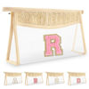 Picture of Small Boho Straw Initial Letter Makeup Bag Personalized Gift ,Cute Clear Chenille Patch Makeup Bag With Zipper,Trendy TSA Approved Travel Toiletry Bag,Gift for Women Girls Birthday Friend, Letter R