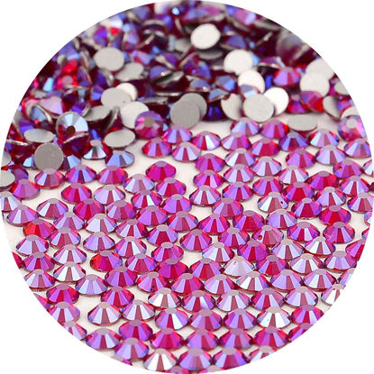 Picture of NCB Nancybeads 1500pcs Flatback Round Glass Nail Art Rhinestones Crystal for DIY Making Accessories Shoes, Clothes, Face Art, Bags, Manicure (Siam AB, SS16 1500pcs)