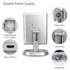 Picture of deweisn Trifold Lighted Vanity Makeup Mirror with 21 LED Lights,1/2/3 Magnification and Dimming,Two Power Supplies Makeup Mirror,Gift for Women