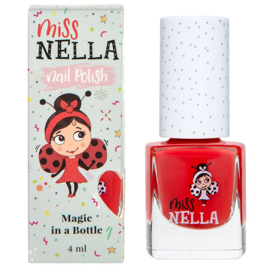 Picture of MISS NELLA CLASS CLOWN - Safe Special Red Nail Polish for Kids, Non-Toxic & Odor Free Formula for Children and Toddlers, Natural Water Based for Easy Peel Off