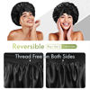 Picture of BONNET QUEEN Silk Bonnet for Sleeping Women Hair Bonnet Double Layer Satin Bonnet Tie Bonnet Sleep Satin Hair Wrap Night Cap for Curly Hair Black