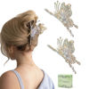 Picture of Butterfly Hair Claw Clips for Women, 2Pcs Rhinestone Large Non-Slip Strong Metal Hair Clip Thick Hair Styling Strong Hold Hair Fashion Hair Accessories