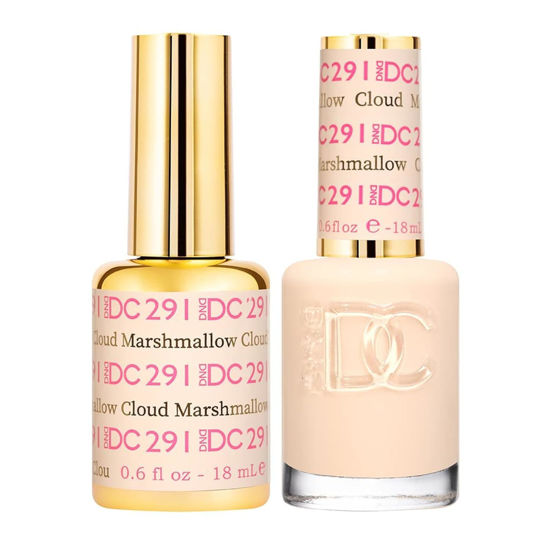 Picture of DND DC Gel Polish Set, Beige Nude Collection, UV/LED Gel Polish and Air Dry Nail Lacquer, Matching Chip-Free Polish Duo, 291 Marshmallow Cloud, 0.5 Fl Oz
